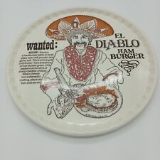 Bandeja de prato de servir hambúrguer vintage Wanted El Diablo com receita Royal China Co, usado comprar usado  Enviando para Brazil