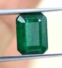Pedra preciosa octógono solta Zâmbia esmeralda verde natural não tratada certificada 4,37 quilates comprar usado  Enviando para Brazil