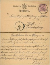 Ansichtskarte ganzsache württ gebraucht kaufen  Ortrand