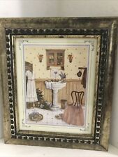 Vaidade de banheiro com estampa de vestiário Kay cordeiro Shannon moldura dourada 13x11”, usado comprar usado  Enviando para Brazil