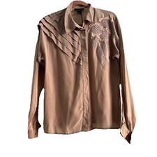 Blusa feminina vintage Suzelle de seda com botões e enfeites comprar usado  Enviando para Brazil
