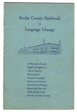 Usado, Folheto auxiliar de ensino vintage "Bucks County Stylebook in Language Usuage" comprar usado  Enviando para Brazil