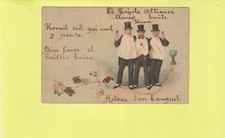 Cpa hommes alcoolises d'occasion  Draguignan