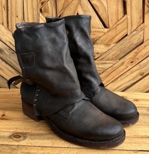 Botas de motociclista AS 98 Airstep italianas com zíper verde boho desgastado tamanho UE 39/EUA 8.5-9 comprar usado  Enviando para Brazil