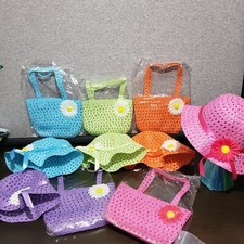 Usado, Novo Conjunto de 5 Chapéus de Palha com Bolsa de Tecido Cor Cor Cor Cor Cor Cor Cor Correspondente para Meninas Verão, Festa/Praia comprar usado  Enviando para Brazil