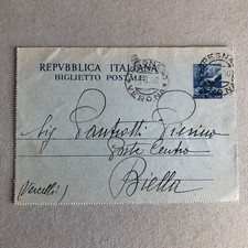 Intero postale biglietto usato  Saronno