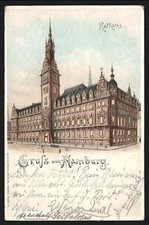 Lithographie hamburg rathaus gebraucht kaufen  Berlin
