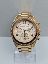 Relógio feminino Michael Kors Blair ouro rosa cronógrafo moldura pavê bateria nova comprar usado  Enviando para Brazil