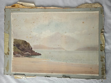 Watercolour beach scene for sale  LONDON