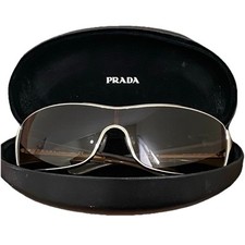 Óculos de sol vintage PRADA SPR 53H marrom concha de tartaruga prata escudo envoltório comprar usado  Enviando para Brazil