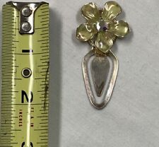 Usado, Vintage Silver Enamel Flower Book Page Marker 2 1/4" comprar usado  Enviando para Brazil