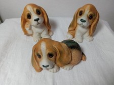 Conjunto trio de filhotes Beagle de porcelana vintage Homco comprar usado  Enviando para Brazil