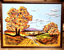 Vintage framed crewel for sale  Cary