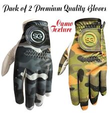 Usado, SG Hombre Paquete Doble Guantes de Golf Patrón Camuflado Blanco Cabretta Cuero Palma segunda mano  Embacar hacia Argentina