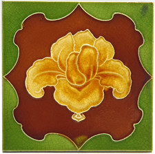 Lareira Art Nouveau azulejo floral majólica por John Barratt & Co C1905 comprar usado  Enviando para Brazil