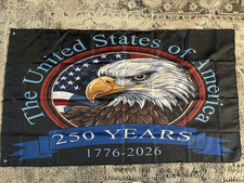 Usado, 250º EUA Bandeira/banner de aniversário 57 x 34 2 ilhós para montagem comprar usado Usado, 250º EUA Bandeira/banner de aniversário 57 x 34 2 ilhós para montagem comprar usado  Enviando para Brazil