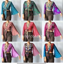 Lote por atacado de cardigã crop top manga sino seda, boho manga sino comprar usado  Enviando para Brazil