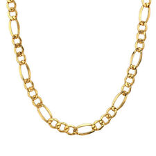 Colar de corrente Figaro masculino 24" aço inoxidável folheado a ouro 18K joia 6mm, usado comprar usado  Enviando para Brazil