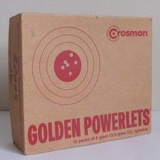 Usado, caixa de CO2 vintage Crosman Golden Powerlets c.1960 — vazia — boa exibição de pellets/armas de ar comprar usado  Enviando para Brazil
