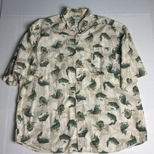 Camisa masculina Columbia XL pesca robalo botão manga curta algodão pescador comprar usado  Enviando para Brazil
