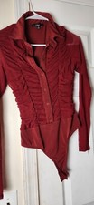Body feminino Don't Ruche Love malha borgonha manga longa franzida médio comprar usado  Enviando para Brazil