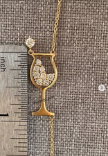 Usado, 0.25Cts Round Cut Real Moissanite Womens Wine Glass Pendant 18" Chain 925 Silver comprar usado  Enviando para Brazil