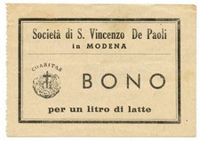 1 LITRO BONO SOCIETÀ VINCENZO DE' PAOLI MODENA LATTE MOD. GRANDE 04/08/1945 BB+ comprar usado  Enviando para Brazil