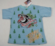 Camiseta Vintage Christian Audigier Tamanho XS/S 00s Pantera em Azul c.2008 Exposição, usado comprar usado  Enviando para Brazil