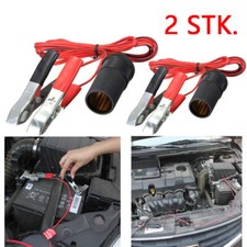 2X 12V KFZ Auto Zigarettenanzünder Steckdose Adapter Buchse Kabel Batterieklemme comprar usado  Enviando para Brazil