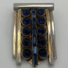 Usado, VESTIDO CLIPE VINTAGE ALTO ART DÉCO DUJAY VIDRO AZUL SAFIRA STRASS comprar usado  Enviando para Brazil
