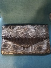 Bolsa clutch Giannini preta pele de cobra couro sintético comprar usado  Enviando para Brazil