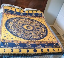 Usado, Cobertor tecido do zodíaco astrologia constelação celestial vintage 68 x 50 franja  comprar usado  Enviando para Brazil