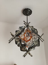 Brutalist Iron Murano Glass Pendant by Tom Ahlström & Hans Ehrlich Sweden, 1970s na sprzedaż  PL