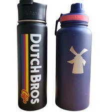 Garrafas de água Dutch Bros café aço inoxidável 32 oz conjunto de 2 com tampa comprar usado  Enviando para Brazil