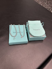 Usado, Colar de contas com etiqueta de coração azul Tiffany em prata, 18 polegadas de comprimento comprar usado  Enviando para Brazil
