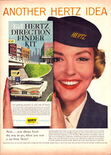 Kit Localizador de Direção Hertz Rent a Car Pretty Lady Vintage Impressão Anúncio 1959 comprar usado  Enviando para Brazil
