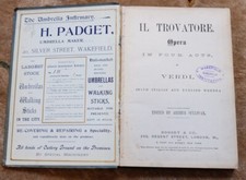 Il Trovatore, Verdi Opera in Four Acts Score in Italian & English c 1880s segunda mano  Embacar hacia Mexico