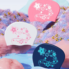 Boné de natação feminino de silicone padrão impermeável para cabelos longos comprar usado  Enviando para Brazil