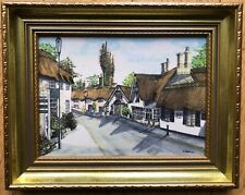 Framed painting village for sale  NORWICH