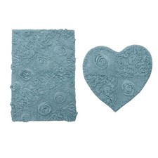 Conjunto de tapete de banho de algodão com design antiderrapante azul comprar usado  Enviando para Brazil