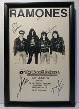 1990 1991 THE RAMONES AUTOGRAFADO CARTAZ DE APARIÇÃO TROCA DE DISCOS E CERTIFICADO DE AUTENTICIDADE comprar usado  Enviando para Brazil