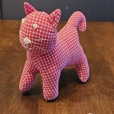 Usado, Brinquedo de pelúcia Baby Gap vermelho xadrez branco gatinho gato chocalho Lovey vintage 6” Gingham comprar usado  Enviando para Brazil