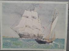 Marine watercolor painting d'occasion  Expédié en Belgium