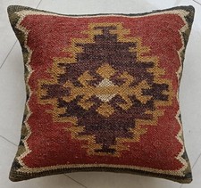 Capa de almofada 100% natural juta 18X18" fronha vintage feita à mão decoração para casa comprar usado  Enviando para Brazil