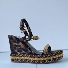 Sandálias anabela Christian Louboutin Pyraclou crepe cetim gatinho espiga tamanho US9 EU39 comprar usado  Enviando para Brazil