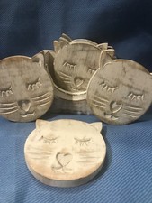 Wooden cat coasters for sale  Blaine