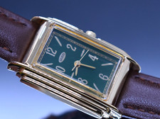 Antigo Relógio Tanque GUESS Feminino Mostrador Verde Couro Tom Dourado NOVA BATERIA E PULSEIRA, usado comprar usado  Enviando para Brazil