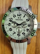 Relógio masculino TW Steel Grandeur cronógrafo branco aço #84 comprar usado  Enviando para Brazil