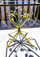 Mesa buquê floral artesanal Hollywood Regency Tole metal centro de joias falsas comprar usado  Enviando para Brazil