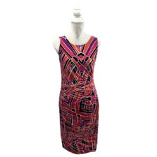 Vestido justo Kasper vitral reunido lateral sem mangas trabalho carreira colorido  comprar usado  Enviando para Brazil